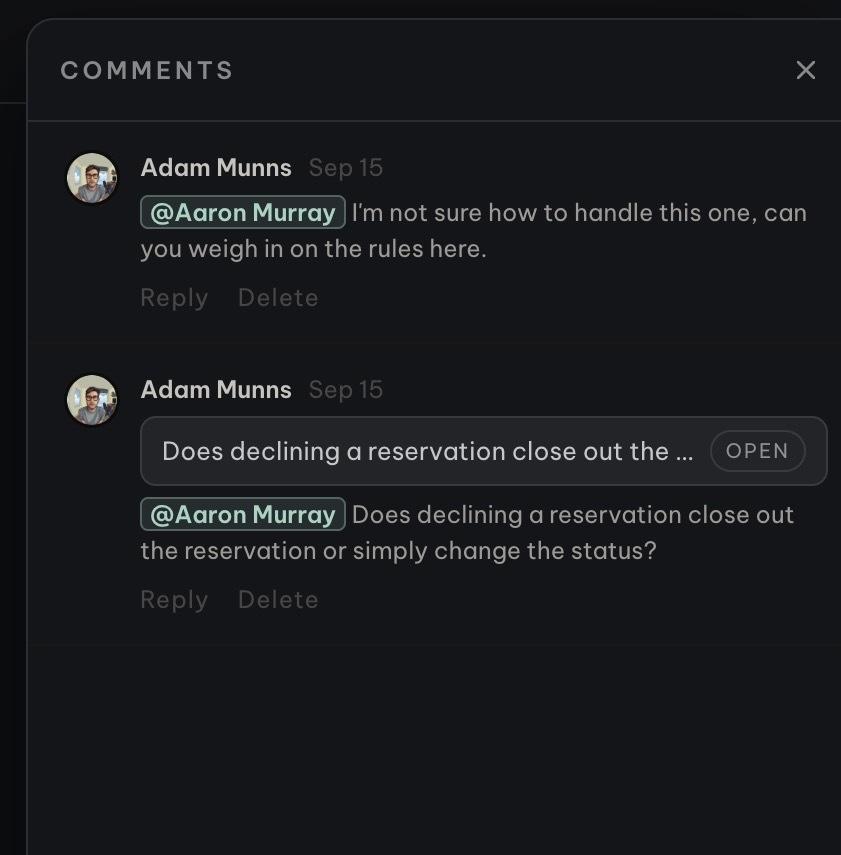 A discussion attached to a business Story